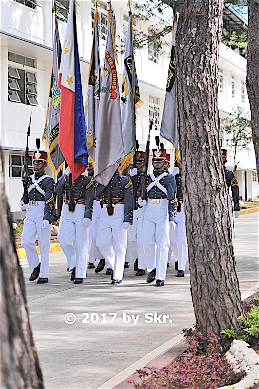 Lety's Transient House in Baguio City - PMA cadets march down the street to the training ground 